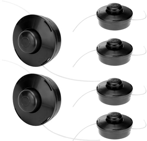 QWORK® 6 Piezas Cabezales Hilo Desbrozadora, Cabezal de Desbrozadora M10x1.25, Carrete de Hilo para Cortadora de Césped, para Desbrozadoras M10