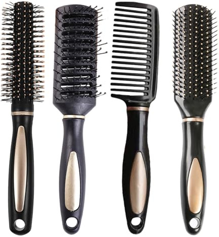 4 Packs Hair Brush Set for Women - Round, Curling, and Styling Tools for Creating and Smoothing Curly or Wavy Hair