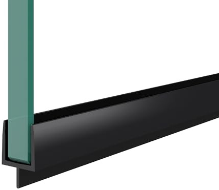 Mai & Mai Duschdichtung PVC | Duschtürdichtung für 6mm Glasstärke | Ersatzdichtung für Duschtüren & Duschkabinen | Länge: 100cm Dichtung Schwarz S018