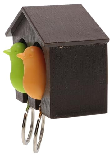 KOMBIUDA Kreativer Vogelhaus Schlüsselanhänger mit Gelbem Singvogel Design Abs Material und Doppelseitigem Klebeband zur Einfachen Befestigung als Einzugsgeschenk