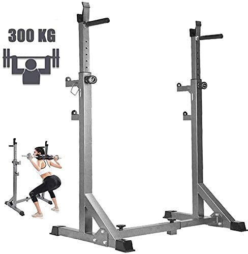 sjdoPulse Kniebeugen-Langhantel-Freie Bankdrückständer, Heim-Fitnessstudio, Multifunktionale Kniebeugenständer, Bankdrückständerrahmen, Höhe Und Breite Einstellbar, Für Indoor-Outdoor-Fitnes