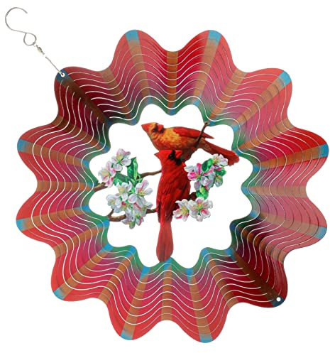 Kisangel Décoration De Jardin Extérieure en Acier Inoxydable Oiseau 3D Suspendu