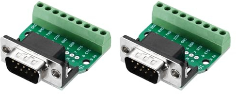 QUARKZMAN Conector VGA VGA9 macho hembra de 9 pines de 2 filas macho sin soldadura bloque de terminales serie para equipos mecánicos, ordenador CNC, 2 unidades