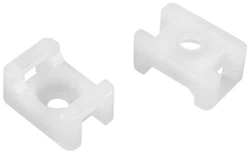 TA-VIGOR 50Pcs Nylon Cable Tie Mount Base, 5.2mm Saddle Type Mount Wire Holder, Cable Zip Ties, Adjustable Cable Tie Holder with Self-Locking for Wire and Cable Tidy, White