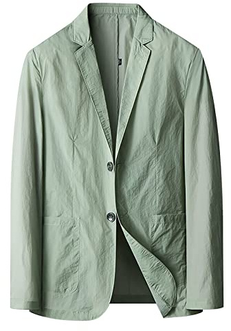 Blazer Uomo Slim Fit Abito da Uomo Casual Sportiva Business Blazer Regular Fit Tinta Unita 2 Bottoni in Cotone Lavato Giacca da Abito Cappotto Casual Affari Formale Cena Giacche da Completo