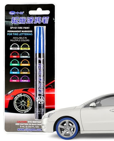 Bolígrafo de pintura de neumáticos, bolígrafo de letras para marcadores de neumáticos impermeables para automóviles - bolígrafo de retoque rápido para tarjetas de bricolaje, neumáticos, vallas de