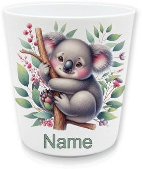 Kinderbecher Kunststoff Koala mit Namen | Personalisiert, Zahnputzbecher, BPA frei