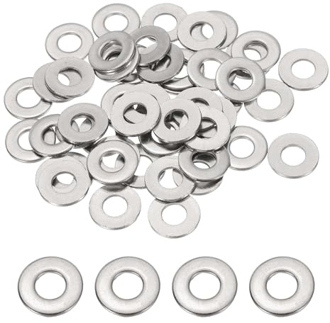 PATIKIL 50 Pzs Arandelas Planas De Acero Inoxidable De 1/4 DI X 5/8 | 304, Arandela Metálica Redonda Pequeña Separadora, Para Tornillos Pernos Tuercas Surrido