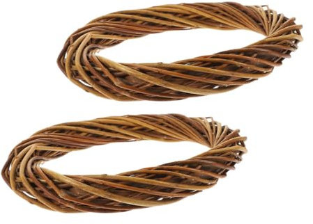 ABOOFAN 2piezas Aro De Sauce Natural Marcos De Mimbre para Decoraciones De Bodas y Navidad Aros Circulares De Material DIY para Puerta Ventana y Paredes