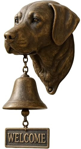 Labrador - Campanello di benvenuto vintage in ghisa, per tutti i tipi di cani, campanello d'ingresso a parete, campanello senza fili, per portico, porta d'ingresso, giardino, cortile, decorazione di