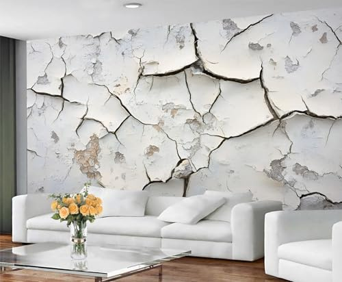 YXQAIED Broken Walls Papier peint – Papier peint mural en brique, papier peint photo rétro esthétique pour salon, chambre à coucher, toile de fond décoration murale, 390 x 260 cm