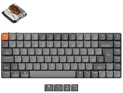 Keychron K3 Max – Tastiera meccanica low-profile 75% QWERTY italiano, keycaps PBT double-shot, switch Gateron Brown hot-swap, wireless 2.4 GHz/Bluetooth 5.1, retroilluminazione RGB, QMK/VIA