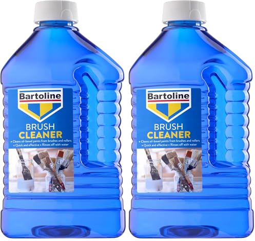 Bartoline Brush Cleaner 2 L, Effective Oil-Based Paint Remover for Brushes and Rollers, Water-Soluble Solvent with Conditioning Formula (Pack of 2)