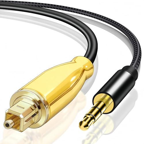 Muchfox 192KHz DAC Optical to 3.5mm Converter,Optical Audio Cable to AUX Cable Adapter,Digital to Analog Audio Converter for HDTV DVD Set-top Boxes Out to Speaker Audio Mixer(ptical to AUX)