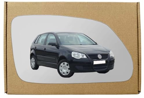 GAPlus Replacement Wing Mirror Glass Compatible with VW Polo 2005-2009 Convex Right Driver Off Side