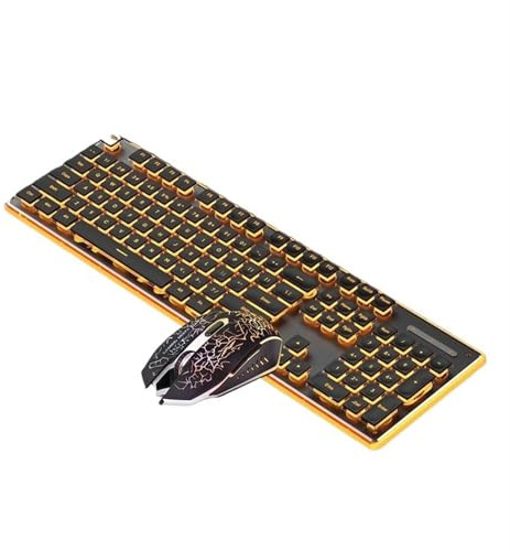 Angentbord Och Mus Trådbundet Mekaniskt Tangentbord Tyst Gaming Office-tangentbord Och -mus For Dator Bärbar Kombo(Black)