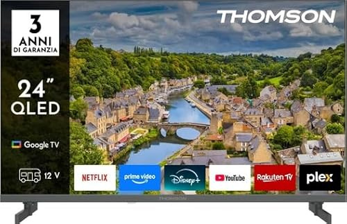 Thomson 24HQG3S15C - Smart Tv 24 Pollici HD HEVC/H.265 DVB-T2 Wifi Grigio Classe Energetica E