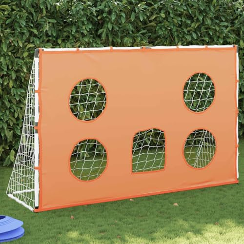 QUAHEAS Children's Football Goal 182 x 62 x 118 cm with Target Mat, Ball and Pump, Foldable, Weatherproof, Portable for Training, Leisure, Garden, Park, Indoor, Outdoor, Mini Goal Wall Set