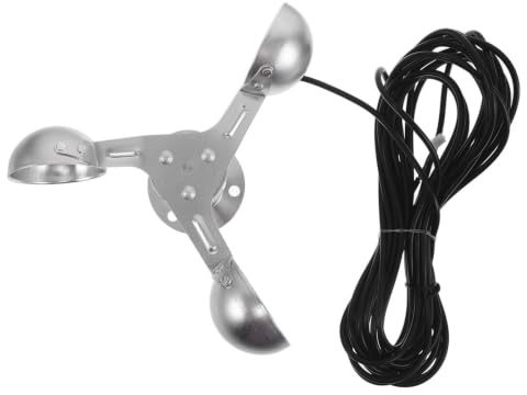 CORHAD Sensore di Velocità del Vento Argento in Lega di Alluminio con 3 Coppe, Alta Sensibilità e Facile Installazione per Barche a Vela e Spazi Esterni