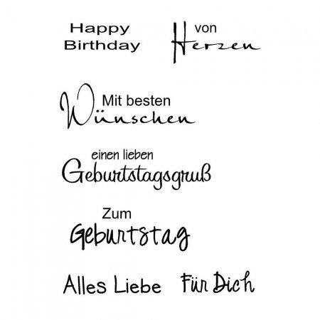 Stempel Clear, Geburtstag 1, A7 / 74 x 105 mm, 7 - teilig, transparent