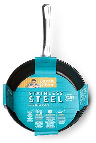Jamie Oliver Edelstahl Bratpfanne 20 cm / Geeignet für alle Herdarten inklusiv Induktion / Hergestellt aus Premium Edelstahl mit kratzfeste Antihaftbeschichtung / Spülmaschinegeeignet