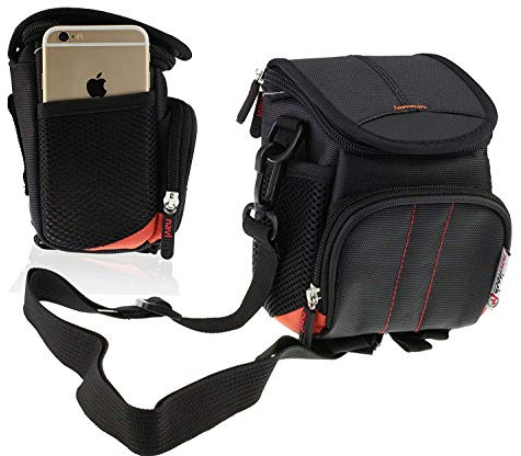 Navitech Black Digital DSLR Compact Camera Case Bag Cover Compatible with The Panasonic Lumix DC-GH5, Lumix DC-G9, Lumix DMC-G80 (Includes Belt and Shoulder Strap)