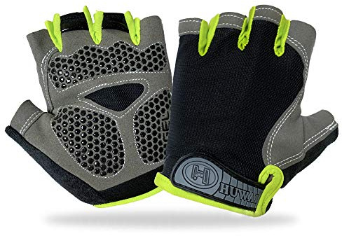 IvyLife Guanti Bici da Ciclismo Estivi Mezze Dita per Bicicletta Moto Arrampicata Montagna Corsa Sport Palestra Fitness Traspirante Antiurto Antiscivolo da Uomo e Donna (2# Verde & Nero - M)