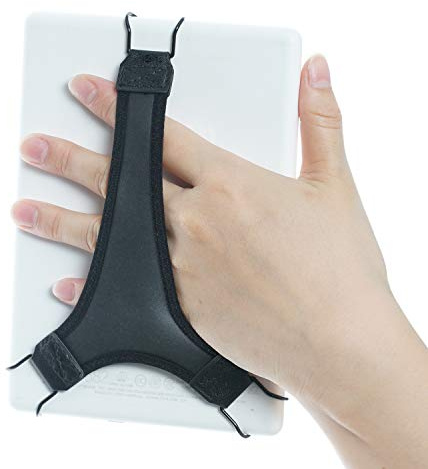 TFY Handschlaufe-Halter, Fingergriff mit weichem PU, kompatibel mit Kindle E-Readern – Kindle E-Reader 6 Zoll / Kindle Paperwhite/Kindle Voyage/Kindle Oasis/Nook GlowLight Plus (schwarz)