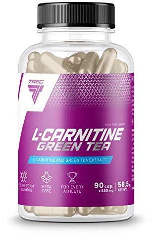 Trec Nutrition L-Carnitine + Green Tea | Brûleur de graisse non stimulant | Perte de poids | Pilules minceur | Réduction des tissus adipeux (90 gélules)