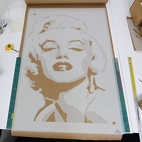 Ideal Stencils Marilyn Monroe XL 2-Schicht Kunst Schablone - A1 Größe - 60x90 cm - Wiederverwendbar