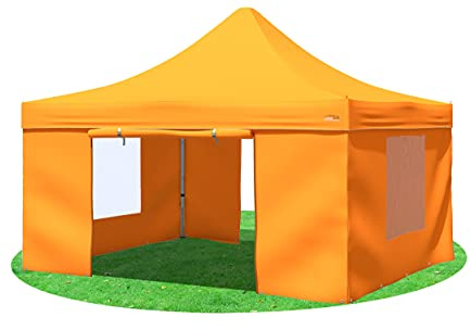 Stabilezelte Faltpavillon 4x4 Meter Professional mit Fensterseiten orange