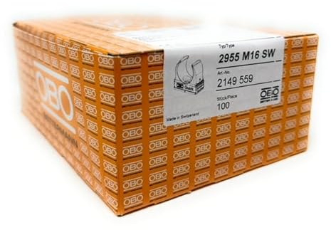 50x OBO Bettermann M16 Quick-Schellen | Klemmschelle | Rohrschelle | anreihbar | tiefschwarz | 16mm | 50 Stück