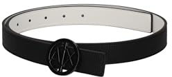 Armani Exchange Women's, Essential, double face, circle logo, Belt Black/white, 90
