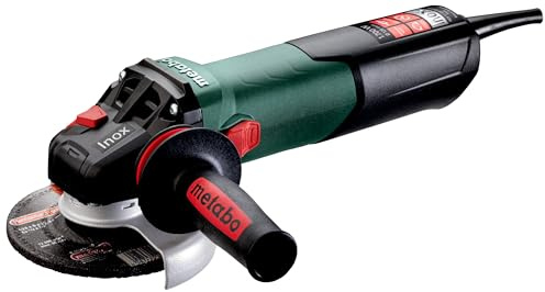 metabo WEV 17-125 Quick Inox Winkelschleifer, 1700 W Flex für Edelstahl | Drehzahlgeregelter Einhandwinkelschleifer mit M-Quick-System, MVT-Handgriff, Schutzhaube und Flansch, 2000-7600 U/min