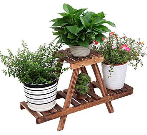 Blumenständer Aus Holz Mehrschichtiger Ausstellungsstand Für Sukkulentenpflanzen Blumenständer Aus Gartenholz Ausstellungsstand Für Grüne Pflanzen Auf Dem Balkon (Color : Brown, Size : 54x17x31cm)