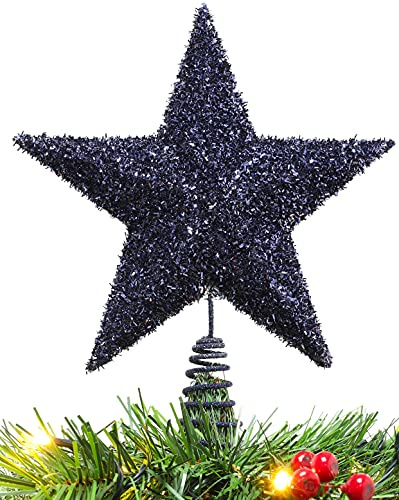 Christmas Concepts® 28cm Funkelnd Baumkronen-Stern - Luxuriöse Weihnachtsdekoration (Midnight Blue)