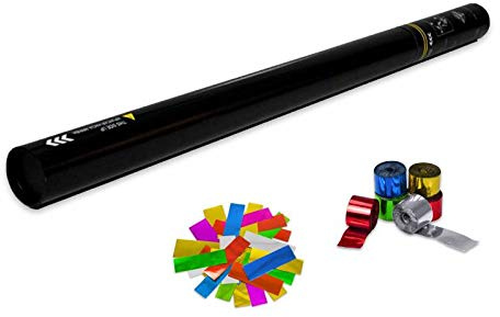 EUTOPICA Cañón Confeti + Serpentina Metalizado Manual 80 cm (Multicolor) | 24/48H laborables | #DeLosBuenos
