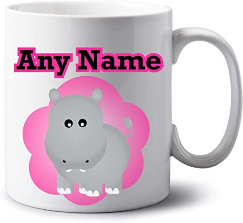 GOPERSONALISED Personalised Jumbo 20oz Mug - Animal Hippo Mug Extra Large Coffee Tea Cup with Name - Novelty Birthday Christmas Work Gifts for Women Men