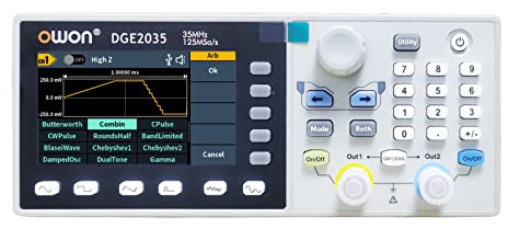 OWON DGE2035 Arbitrary Waveform Generador AWG 14bit Resolución vertical 2CH 35MHz 125MSa/s 3,6 pulgadas LCD Digital Señal Generador