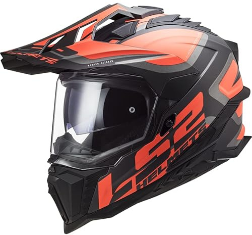 LS2, Motocross Helm Explorer Alter Matt Black Fluo Orange,