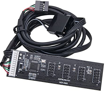 cablecc USB 2.0 9pin 10pin Header 1 to 4 Female Splitter Extension Cable HUB with IDE 5V Power Connector Adapter Port Multilier