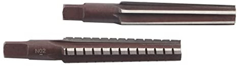 Garosa Morse Taper Reamer, 2PCS Grobe Feine Morse Taper Reamer Hoch Kohlenstoff Stahl Gerade Schaft Hand Verjüngende Reibahle, Hands Eifer (MT2# grobes Scharnier + feines Scharnier)