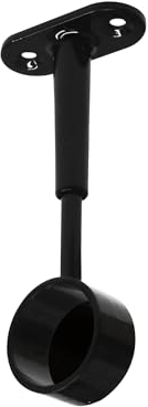 Gedotec Schrankrohrlager für Decken-Montage | TUBI | 1 Stück Schrankrohr-Endträger Schwarz für Garderoben-Stangen rund | Kleiderstangen-Befestigung D: 25 mm | Decken-Stangenhalter höhen-verstellbar