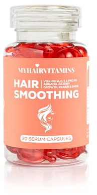 Myhairvitamins Hair Oil for Dry/Frizzy/Damaged Hair with Keratin, Rosemary, Topical Vitamins A, B, C, E & Amino Acids Help Against Hair Loss with Heat Protection | 30 Hair Oil Capsules