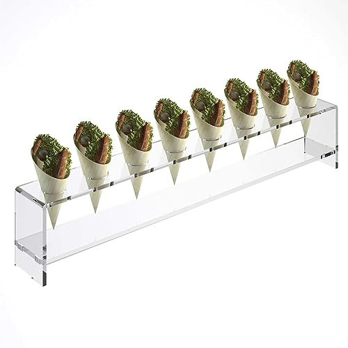 DesignPlex Alzate multiuso in plexiglass trasparente per finger food. Misure totali: L 42 x P 6 x H 8 cm