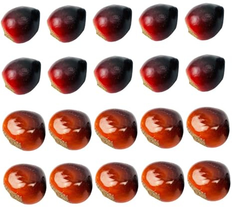 Holibanna 20 Stück Chinesische Kastanien Künstliche Nussornamente Dekoration Für Tisch Herbstdeko Künstliche Kastanien Gemischte Größe Für Zuhause Geschäft