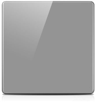 ZFQ Interruptor de botón basculante grande, panel de pared gris de cristal acrílico moderno, interruptor de luz individual eléctrico, 1 banda de 1 manera, 16 A 250 V