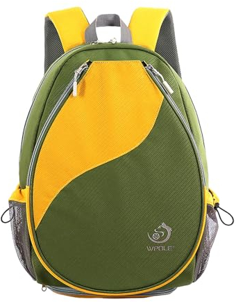 rockible Tennistasche, Badminton-Rucksack mit atmungsaktivem Schuhfach, Sportrucksack für Squash, Pickleball-Paddel, 35x16x47CM