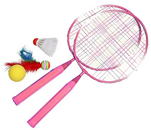 DUnLap Badminton Schläger 2 stücke Badmintonschläger Set-Professionelle Badmintonschläger Spiele Spiele Sports Shuttlecock Racquet Badminton Schläger Set (Size : Pink)