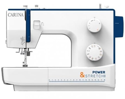 Carina by Fischer Nähmaschine Carina Power Stretch II Original, eine der besten Nähmaschinen, Computer-Nähmaschine für Einsteiger, Fortgeschrittene & Profis, Freiarm, LED Nählicht